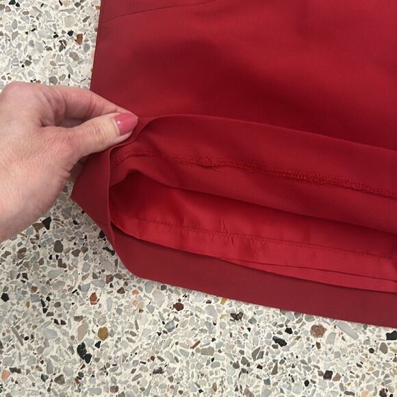 Arnoldo Bassini red faux wrap skirt side zip lined Small s stud - Picture 5 of 7